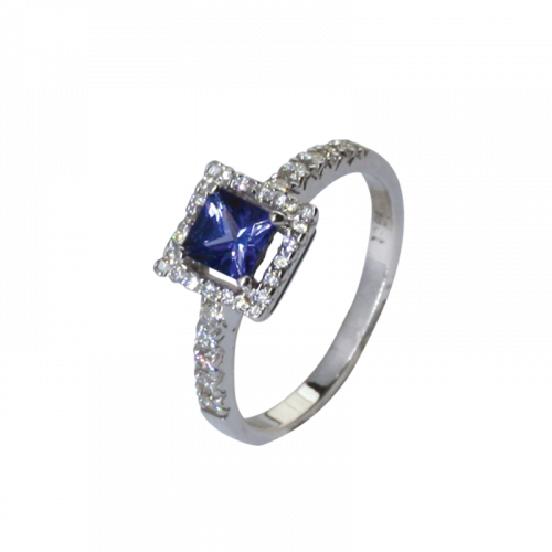 Diamond and Tanzanite Ring